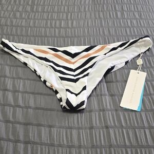 Beac Bunny Striped Black and White Bikini Bottom Sz 14 Nwt